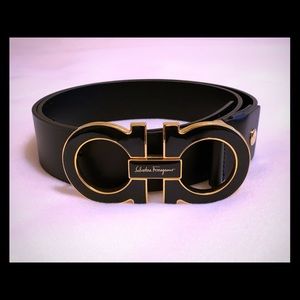 Salvatore Ferragamo Black Gancini Belt